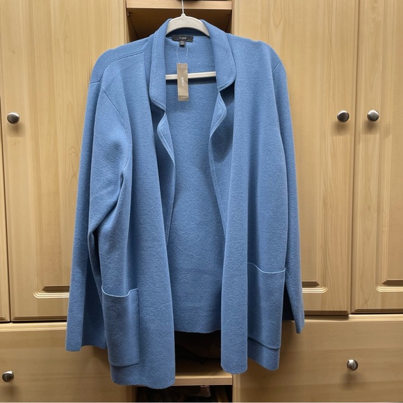 J Crew Eloise Sweater Blazer Courier Blue XL - Picture 2 of 3